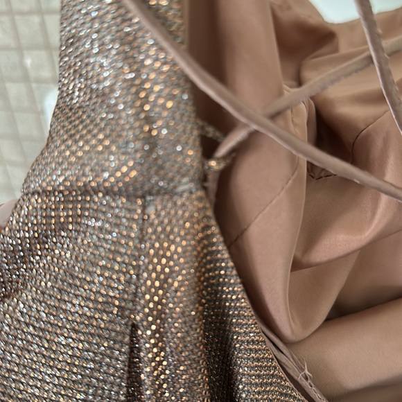 Elegant Gold Prom Dress - Picture 8 of 10